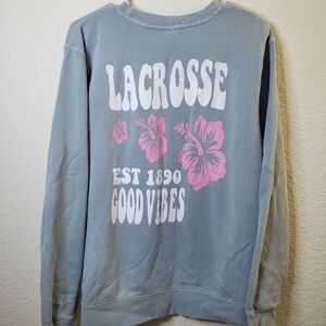 Independent Lacrosse Good Vibes Long Sleeve Teal pink Womens Shirt Small